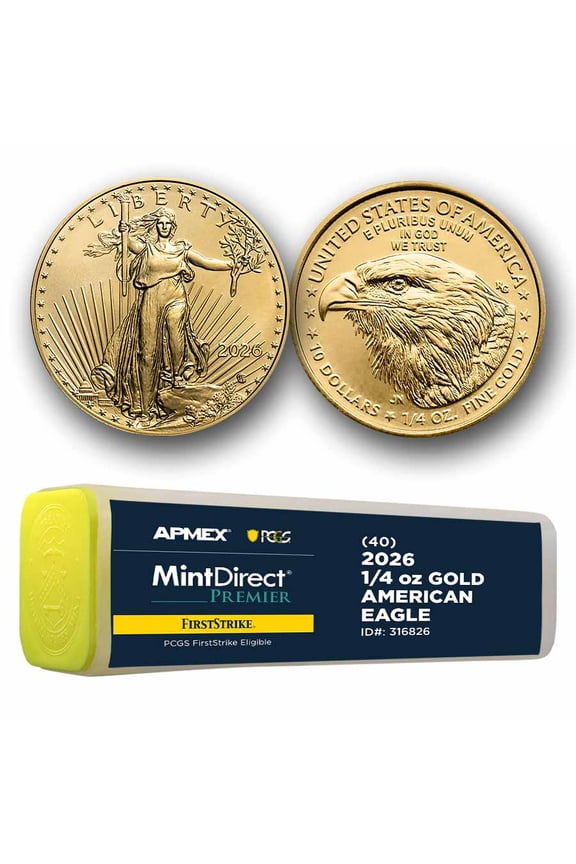 2026 1/4 oz Gold Eagles (40-Coin MD Premier + PCGS FS Tube)