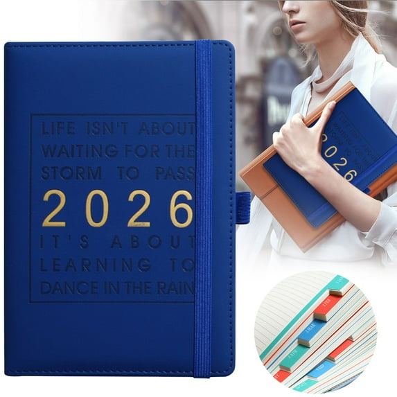 2026 1 Day 1 Page Daily Planner, To Do List Planner, Your Gift Calendar, Daily Planner One Page Per Day Hardcover Monthly Agenda Notebook Leather Cover, Dark Blue