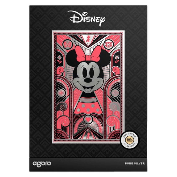 Mini Mouseing Collectible 2026 $1 Minnie Mouse Art Deco 5g .999 Pure Silver Foil w ...