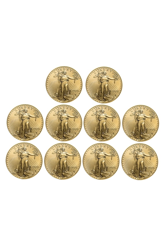2026 1 oz American Gold Eagle Coin BU - 10 Coins