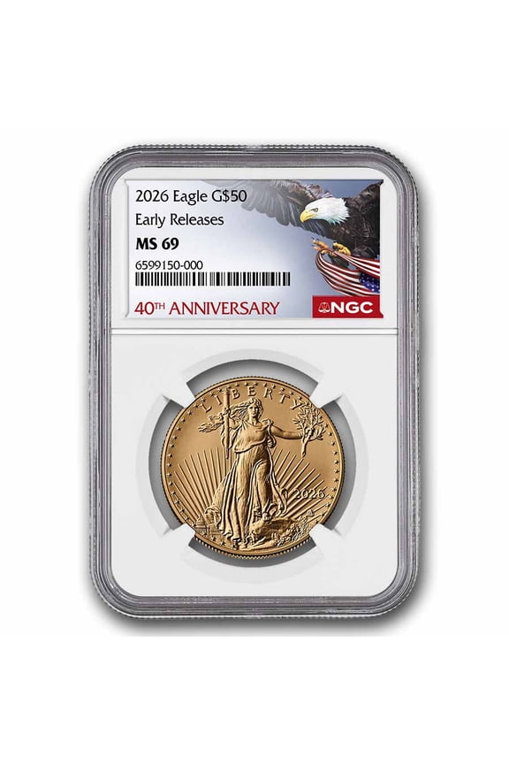 2026 1 oz American Gold Eagle MS-69 NGC (ER, 40th Anniversary)