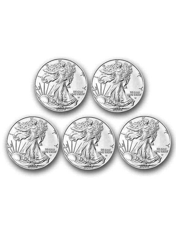 2026 1 oz American Silver Eagle Coin BU (Lot of 5)