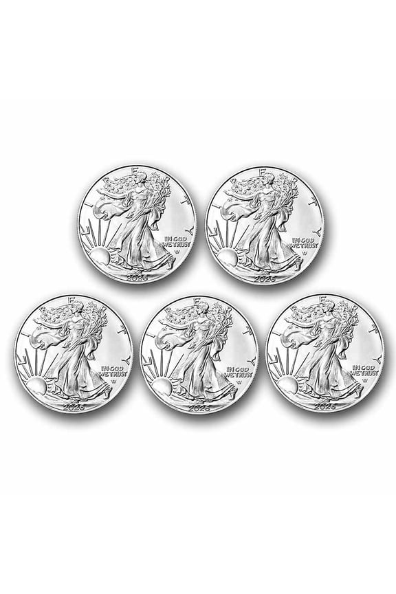 2026 1 oz American Silver Eagle Coin BU (Lot of 5)