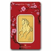 2026 1 oz Gold Bar - Perth Mint Lunar Horse In Assay