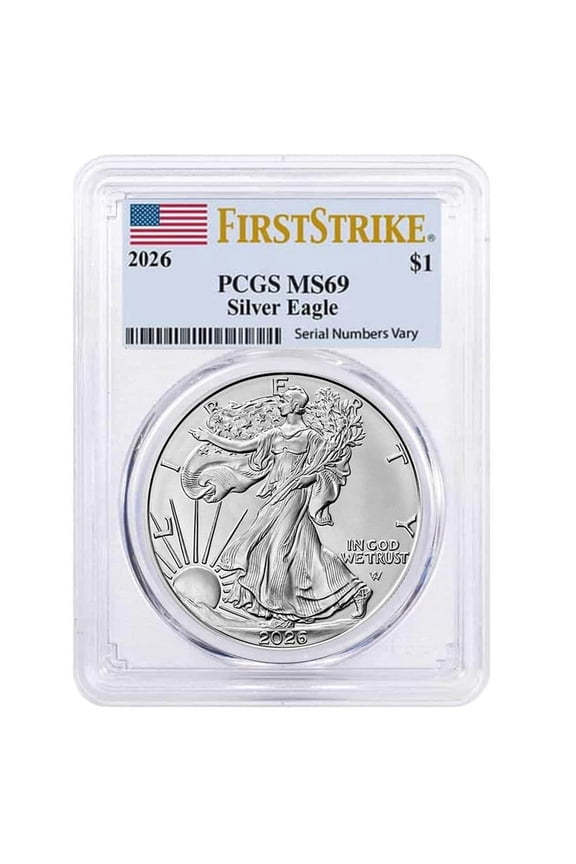2026 1 oz Silver American Eagle PCGS MS 69 FS (Flag)