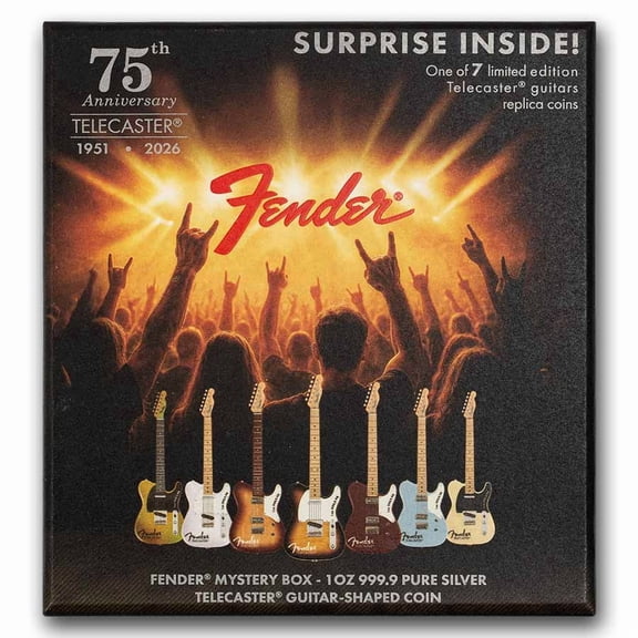 2026 1 oz Silver Fender Telecaster 75th Anniversary Blind Box