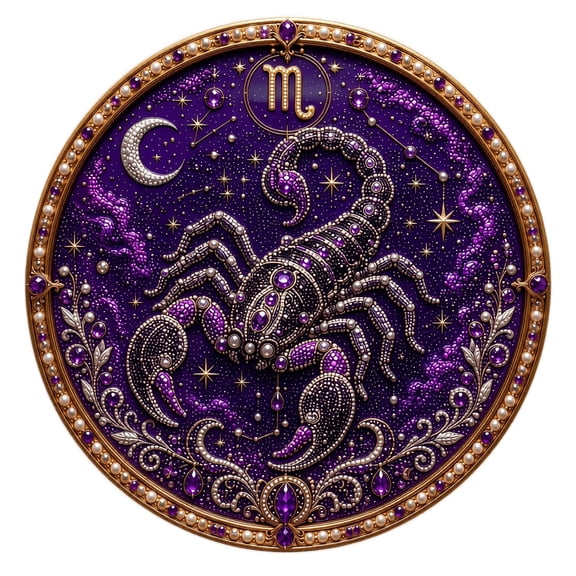 2026 12 Zodiac Signs Pearl Art Kit, DIY Beaded Constellation Craft Set for Adults, Astrology Home Decor and Horoscope Birthday Gift (Scorpio)