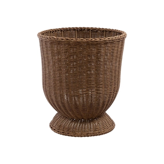 2026 16.9 Inch Brown Woven Resin Urn Planter Easter Decor Outdoor ...