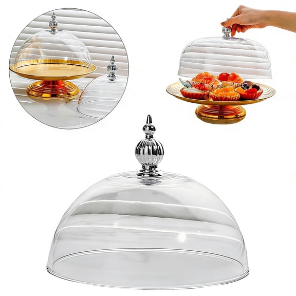 2026 16x16cm Transparent Cake Stand Cover – PP Plastic Food Dome Lid for Desserts, Cheese & Wedding Display, Versatile Cloche