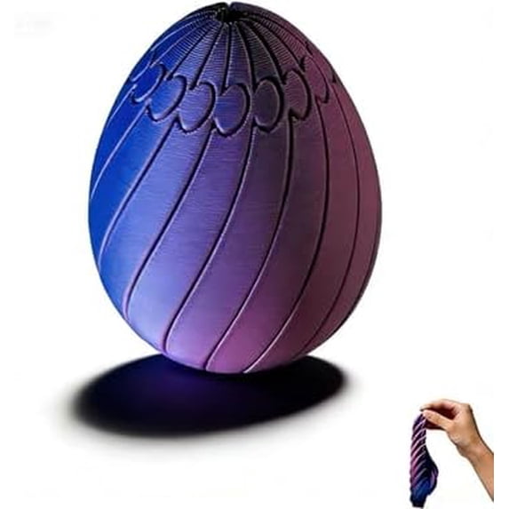 2026 1Pc Twisty Fidget Egg, 2.8 inch 3D Printed Fidget Toys Adults, Easter Basket Stuffers, Easter Egg Spinner, Spiral Design C