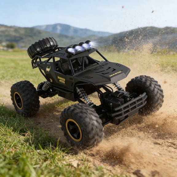 2026 2 Batteries 1:12 Rock Crawler Rechargeable Off Road Truck 4WD , Metal Shell LED Headlights RC Remote Control Off Road Car Truck