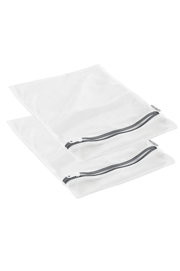 2026 2-Pack Small Mesh Laundry Bags – Heavy-Duty Zippered Delicates Wash Net for Bras, Socks & Lingerie, Grey (Polyester)