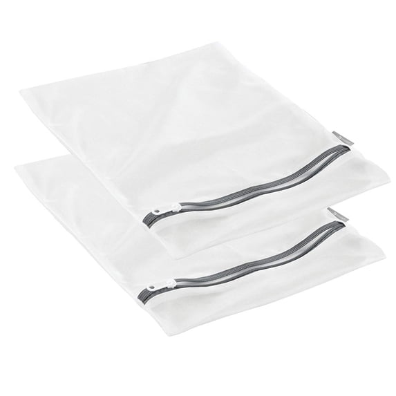 2026 2-Pack Small Mesh Laundry Bags – Heavy-Duty Zippered Delicates Wash Net for Bras, Socks & Lingerie, Grey (Polyester)