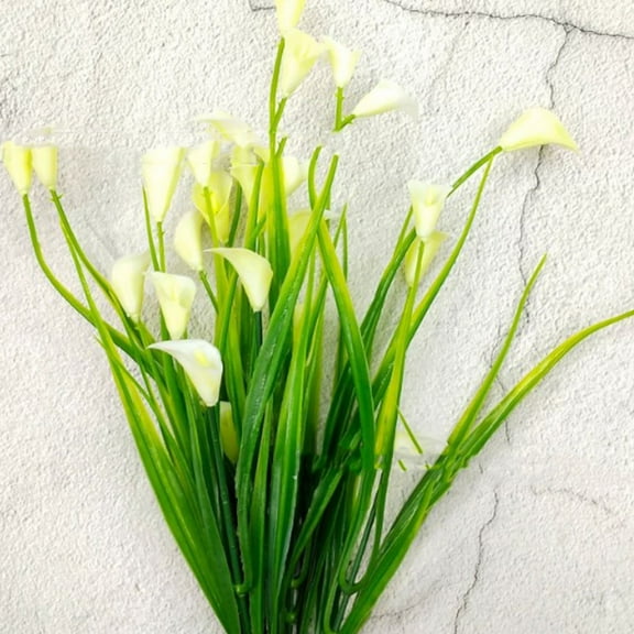 2026 2-Pack White Artificial Outdoor Flowers – UV-Resistant Eucalyptus & Rose Bushes for Porch, Garden & Window (Plastic)