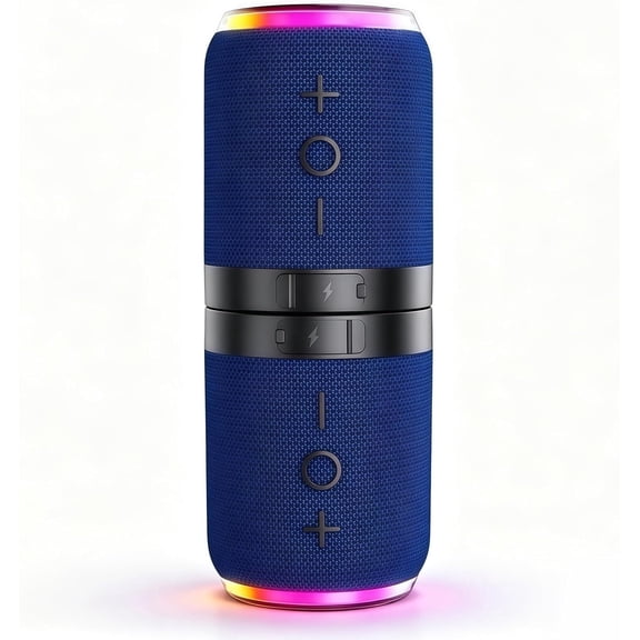 2026 2-in-1 Magnetic Detachable Bluetooth Speaker – TWS Stereo, RGB Light, TF Card, Portable (Blue)