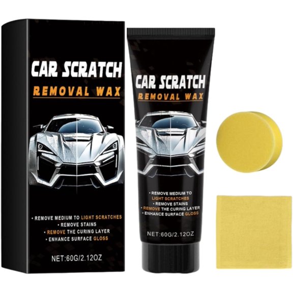 2026 2-in-1 Scratch Wax, Fast-Acting Repair & Polishing, Scratch Remover for Vehicles, for Vehicles All Paint Colors with Sponge & Wipes(1PCS)