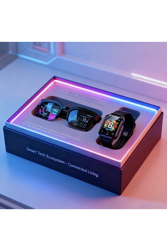 2026 2-in-1 Smart Glasses & Watch Set - 1.83'' Full-Touch Screen, Wireless Call, Multi-Sports Modes, Metal Body Sports Tracker