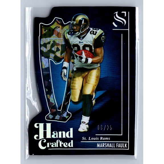 2026 2025 Panini Silhouette Hand Crafted Marshall Faulk #5 Cracked Ice /25 /25
