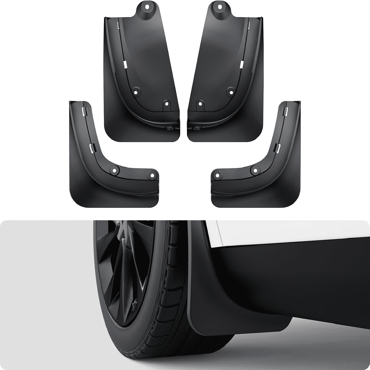 2026 2025 Tesla Model Y Juniper Mud Flaps Splash Guards [No Drilling No Tape] All-Weather Mud Guard, Tire Protector Mudflaps for Model Y Juniper 2025 2026 (Standard, Premium & Performance)