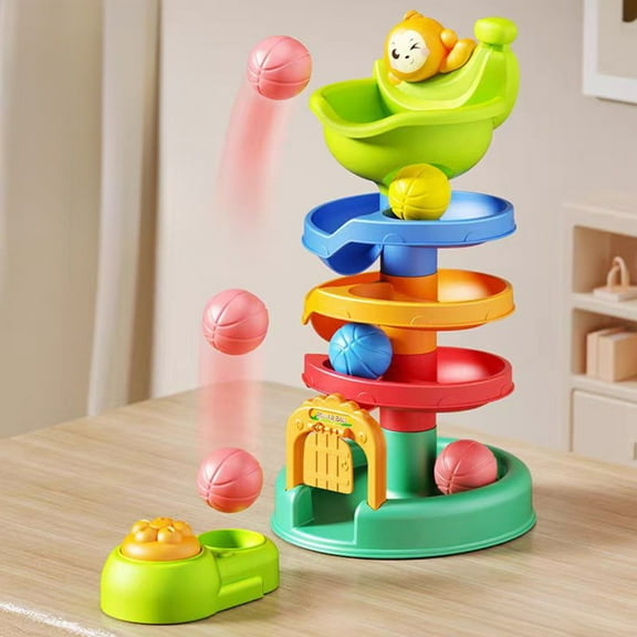 2026 2026 Catapult Rotation Music Stacked Music Rolling Ball Player Grabbing Ball Early Childhood Education Puzzle Toy For Infants And Young Children
