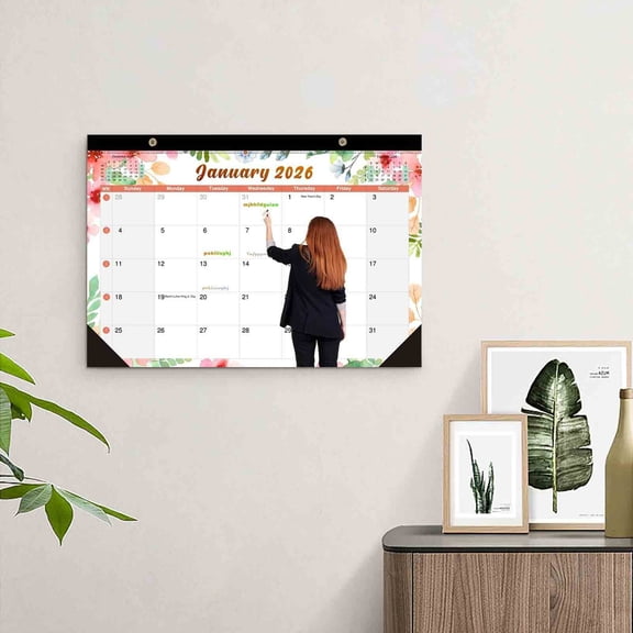 2026 to 2027 18-Month Wall and Desk Calendar, January 2026 Through June 2027, with Twin Binding Hanging Hook, Large Blocks for Notes, Appointments, and Reminders