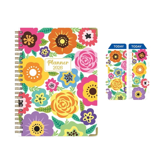 2026-2027 A5 Bilingual Planner Notebook, Chinese & English Daily, Weekly, Monthly Organizer for Students & Professionals, Ink Bleed-Resistant, Goal Setting & Task Tracking