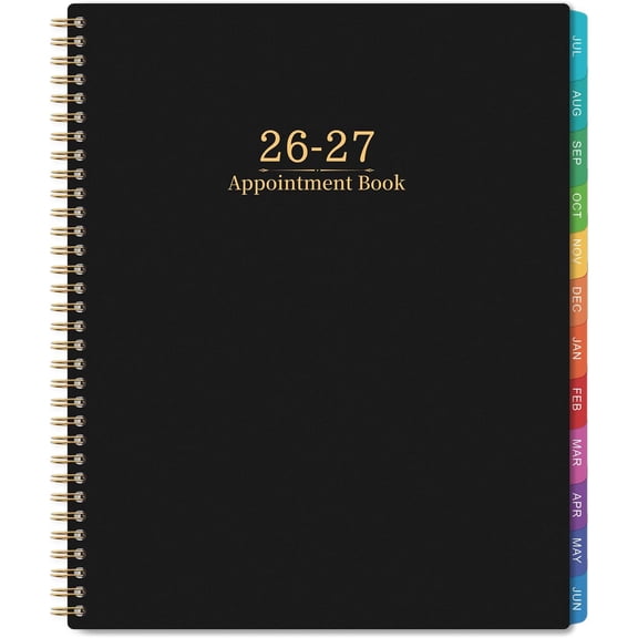 2026-2027 Appointment Book - Daily Planner 2026-2027 from Jul. 2026 - Jun. 2027, 30-Minute Interval, Weekly Appointment Planners with Colorful Tabs, 8.5" x 11"