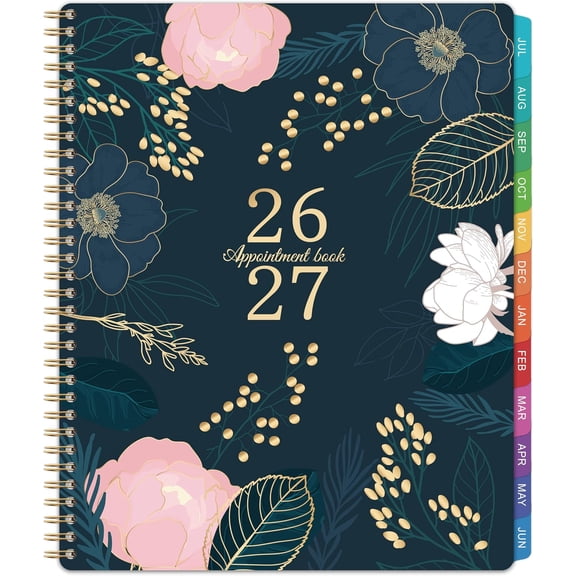 2026-2027 Appointment Book - July 2026 - June 2027, Weekly Appointment Book 2026-2027, 9"x11", 2026-2027 Hourly Planner with 30-Minute Interval, Colorful Monthly Tabs, Back Pocket