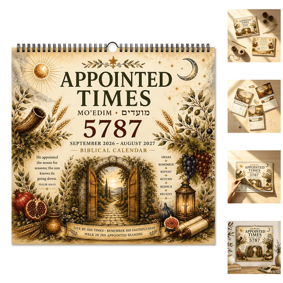 2026-2027 Biblical Hebrew Calendar 5787 Appointed Times Wall Calendar, Mark Feast Days, Hebrew Dates & Shabbat, Scripture-Inspired Monthly Calendar for Home Worship and Bible Study 1Pcs