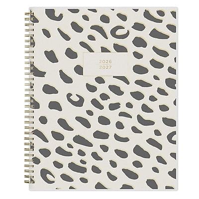 2026-2027 Blue Sky Leopard Black Frosted 8.5" x 11" Academic Weekly & Monthly Planner, Plastic Cover (149046-A27)