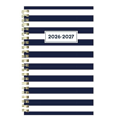 2026-2027 Blueline Academic 8" x 5" Weekly & Monthly Planner, Poly Cover, Nautical Cabana (CA114PH.02)
