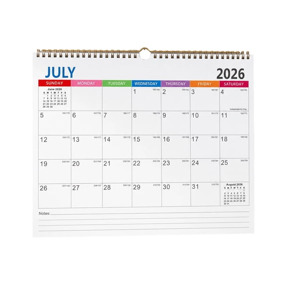2026-2027 Calendar, 18 Month Simplified English Wall Calendar July 2026-Dec 2027, Holiday Monthly Planner for Home Office School Decor