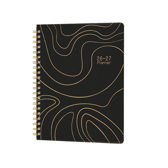 2026-2027 Calendar Planner Weekly and Monthly, Premium 120GSM Thick Paper Agenda Book for Corporate Project Management and Executive Schedules,Black