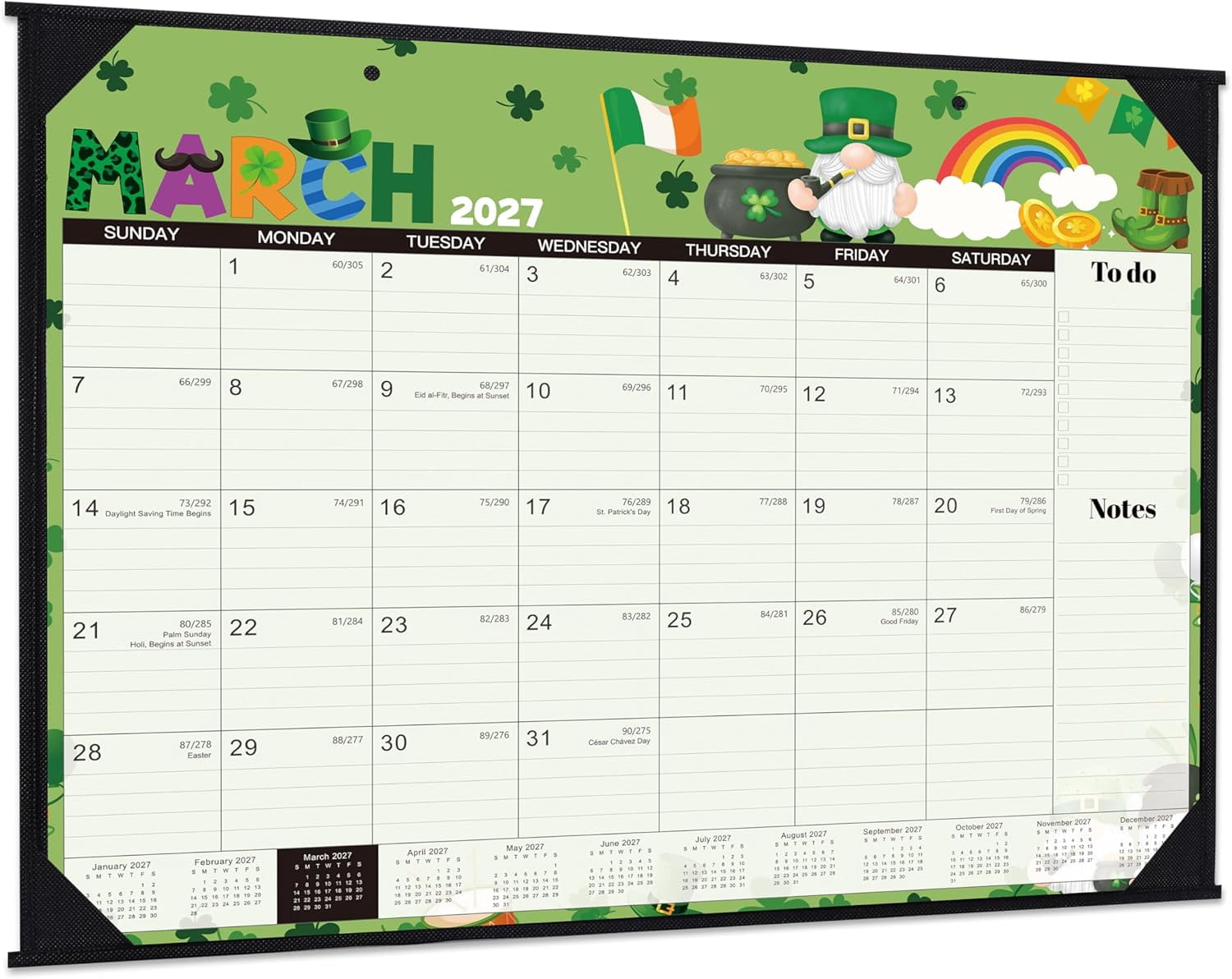 2026-2027 Desk Calendar - Large Desk Calendar 2026-2027, Jul.2026 - Dec.2027, 22" x 17", 18 Months Calendar with Corner Protectors + Large Ruled Blocks, To-do & Notes, 12 Different Themes