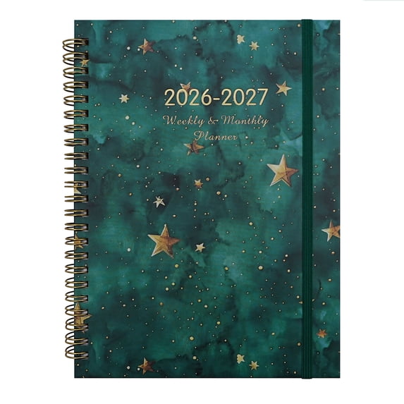 2026-2027 English Daily Planner, A5 Size 70 Sheets/140 Pages Schedule Notebook with Weekly & Monthly Views, Priorities Section & Elastic Band, Premium Thick Paper Organizer