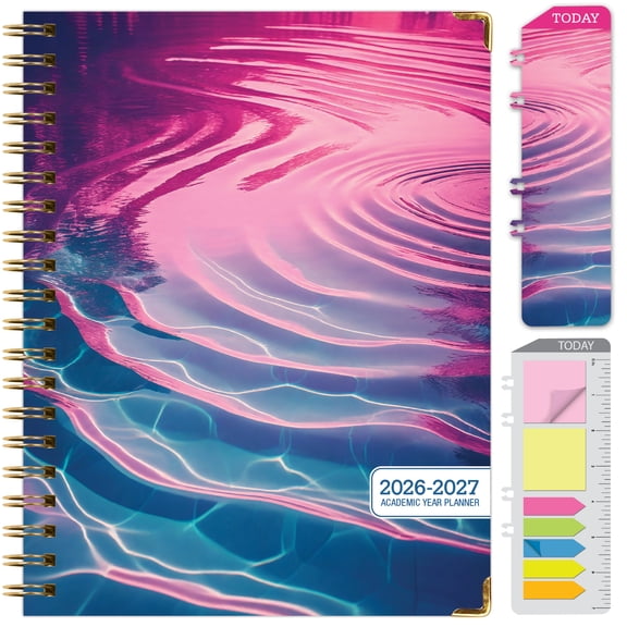 2026-2027 Excello Brands 8.5" x 11" Academic Year Hardcover Fashion Planner, Weekly/Monthly, 14 Month, Summer Bliss