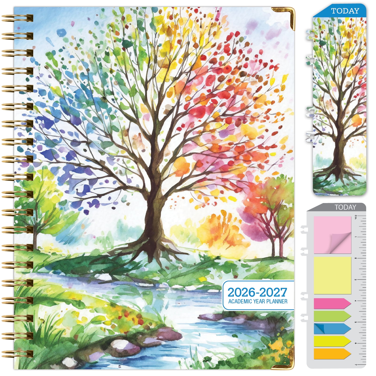 2026-2027 Excello Brands 8.5" x 11" Academic Year Hardcover Fashion Planner, Weekly/Monthly, 14 Month, Tree Seasons