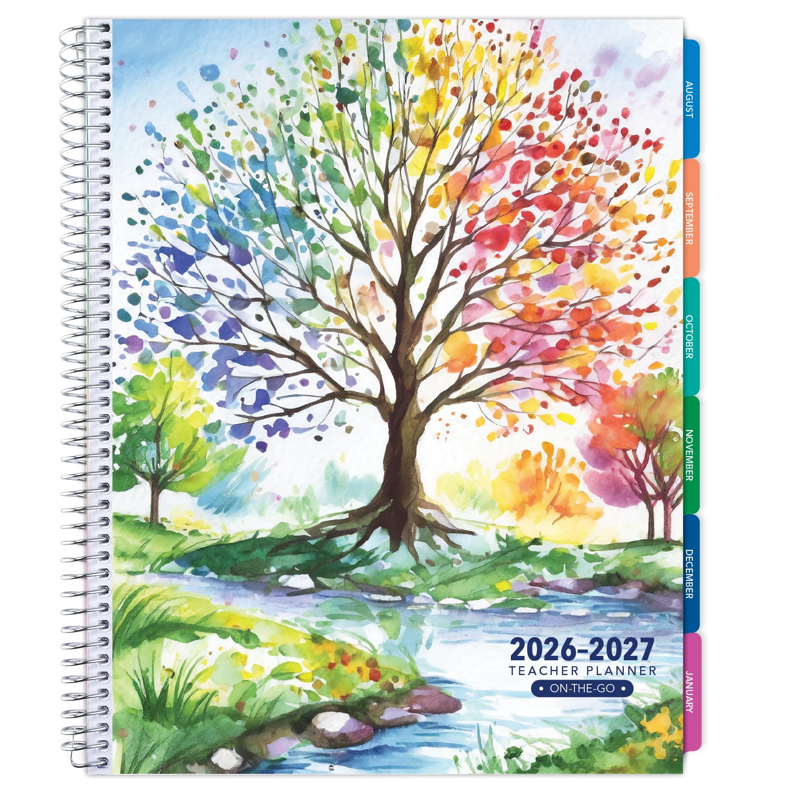 2026-2027 Excello Brands 8.5" x 11" Academic Year Teacher Planner, Weekly/Monthly, 12 Month, Tree Seasons