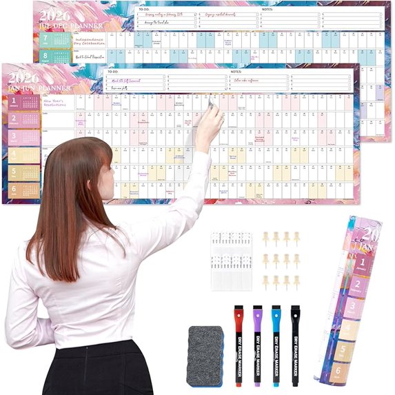2026-2027 Full Year Wall Calendar Large Folded Calendar for School ...
