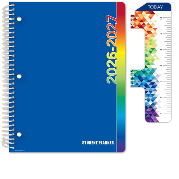 2026-2027 Global Printed Products 8.5" x 11" Academic Year Secondary Student Planner-Block, Weekly/Monthly, 11 Month, Blue