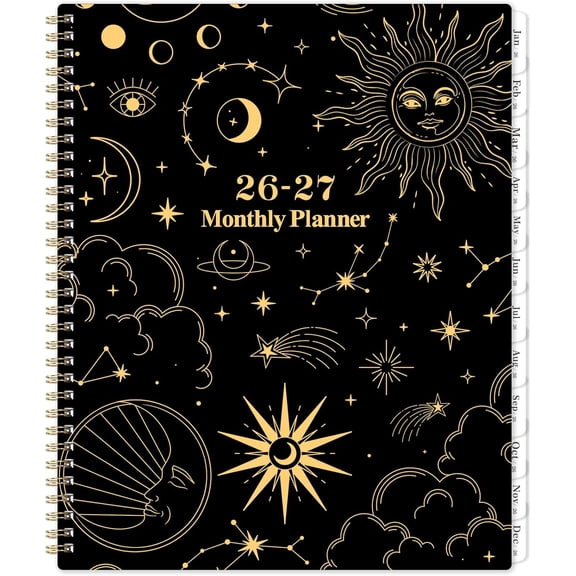 2026-2027 Monthly Planner - 9'' x 11'', Monthly Calendar Planer 2026-2027, JAN. 2026 - DEC. 2027, 2 Years Large Calendar for Month with Tabs, Twin-Wire Spiral Bound, Useful Inner Pocket