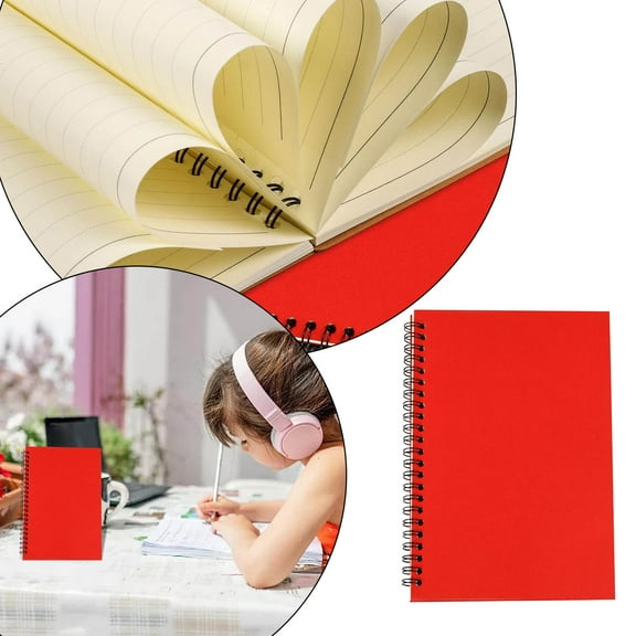 2026-2027 Monthly Planner Grid Notebook Students Ruled Spiral Notebook A5 1Pack Lined Travel Writing Notebooks Journal Memo Notepad Sketchbook Students College Business Diary Ruled Journal Red Cover