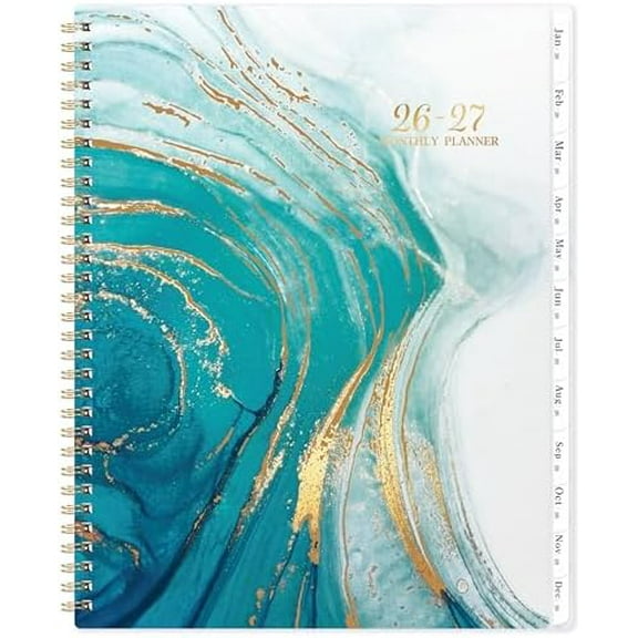 2026-2027 Monthly Planner - Jan. 2026 to Dec. 2027, 9" x 11", Spiral Bound With Tabs, 2 Year Monthly Planner 2026-2027 with Back Pocket$$Office