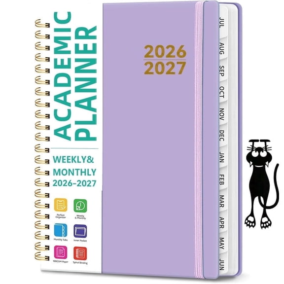 2026-2027 Monthly Planner, jun 2026 - jul 2027,large planner 2026-2027  Large Size Agenda, Calendar, 12 Month Tabs, Flexible Plastic Cover, 100 GSM Thick Paper,