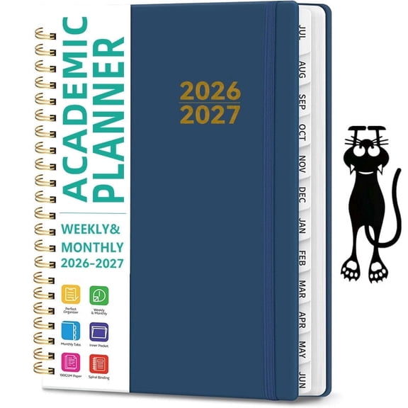 2026-2027 Monthly Planner, jun 2026 - jul 2027,large planner 2026-2027 Large Size Agenda, Calendar, 12 Month Tabs, Flexible Plastic Cover, 100 GSM Thick Paper,