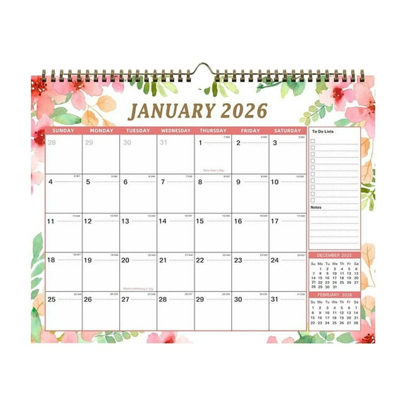 2026-2027 Monthly Wall Calendar With Hook For Easy Hanging And Planning