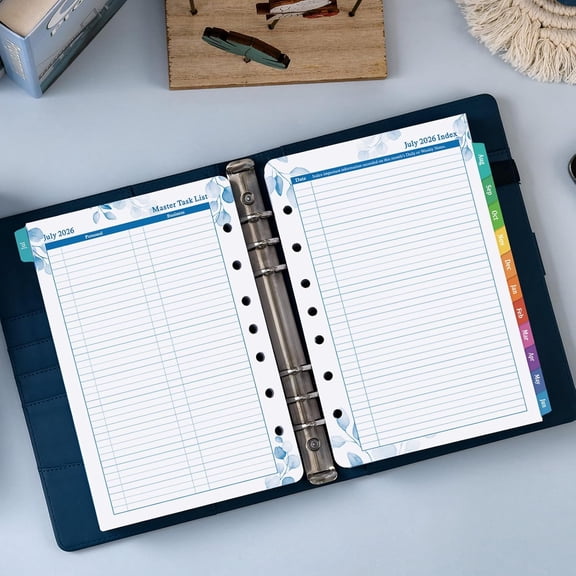 2026-2027 Planner Refills July 2026 - June 2027, Daily Planner Refills 2026-2027, Two Pages Per Day Daily & Monthly Planner Inserts, 8.38" x 5.51", Ring-Bound with Tabs$$