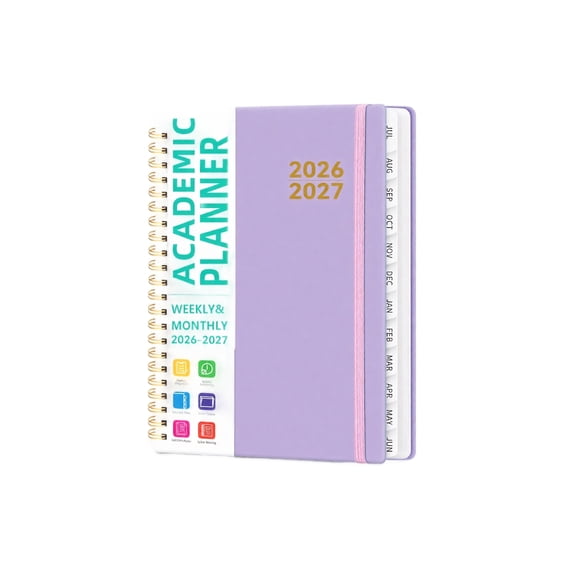 2026-2027 Planner, Weekly And Monthly Calendar Planner, A5 Spiral Bound Schedule Planner, Reliable Daily Notebook For Study Planning & Business Schedules (Light Purple)