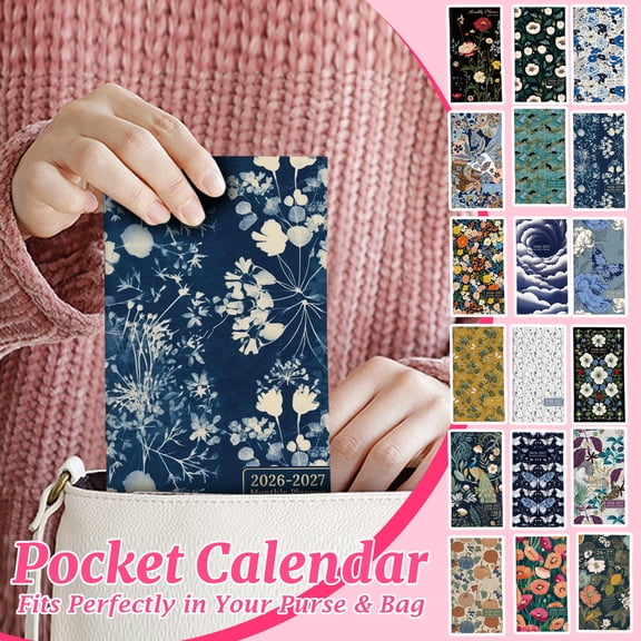 2026-2027 Pocket Calendar Monthly & Yearly Planner Date Planner Portable Schedule Organizer For Daily Tasks And Appointments, Compact Mini Design Easy To Carry In Bags Purses Or