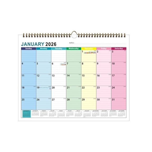 2026-2027 Wall Calendar 18 Month Calendar Planner Runs from Jan 2026 to Jun 2027 For Daily Weekly Scheduling